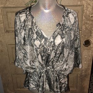 Snakeskin polyester blouse